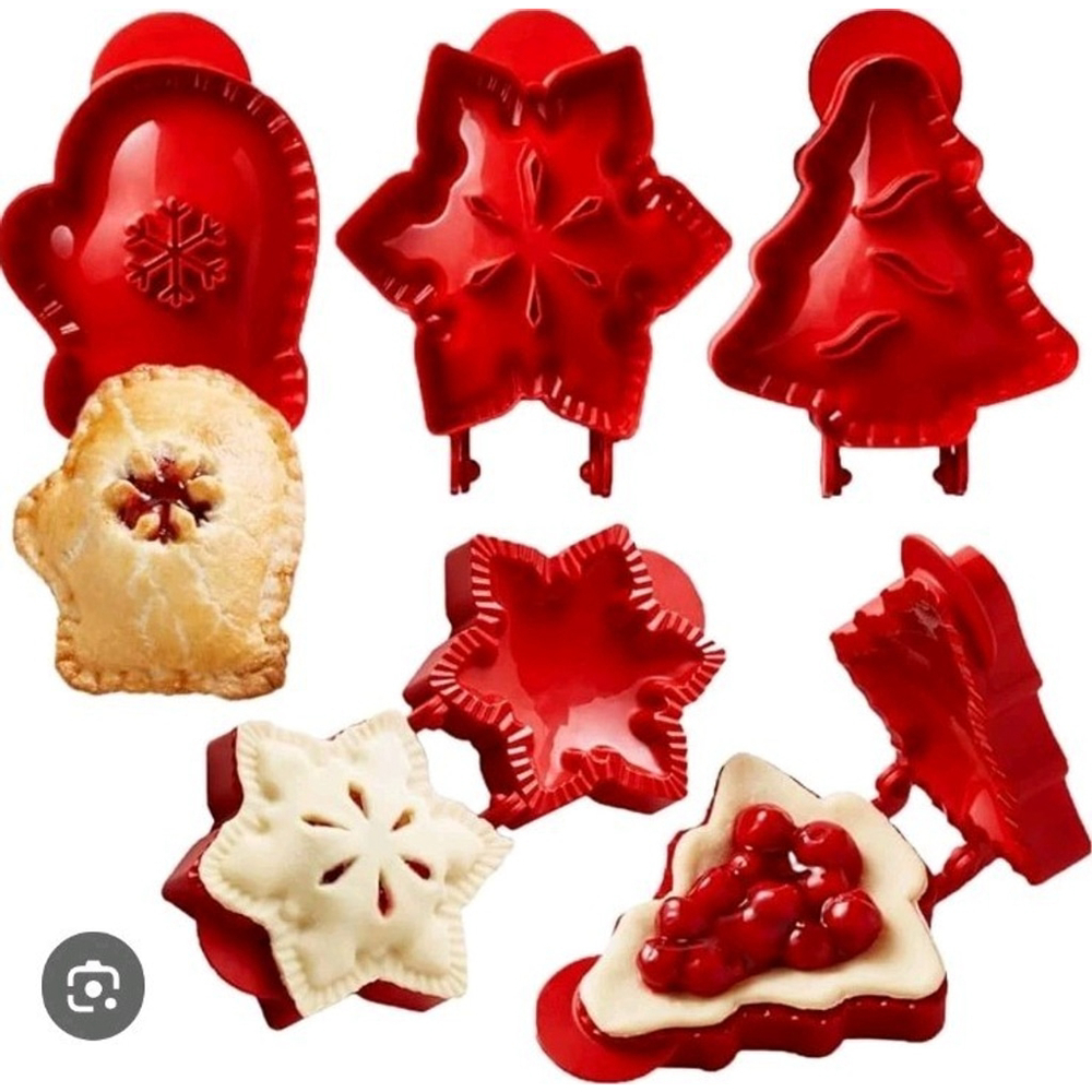 Fox Valley Traders Holiday Hand Pie Molds - Chef's Pride Tree, Star & Mitten NEW